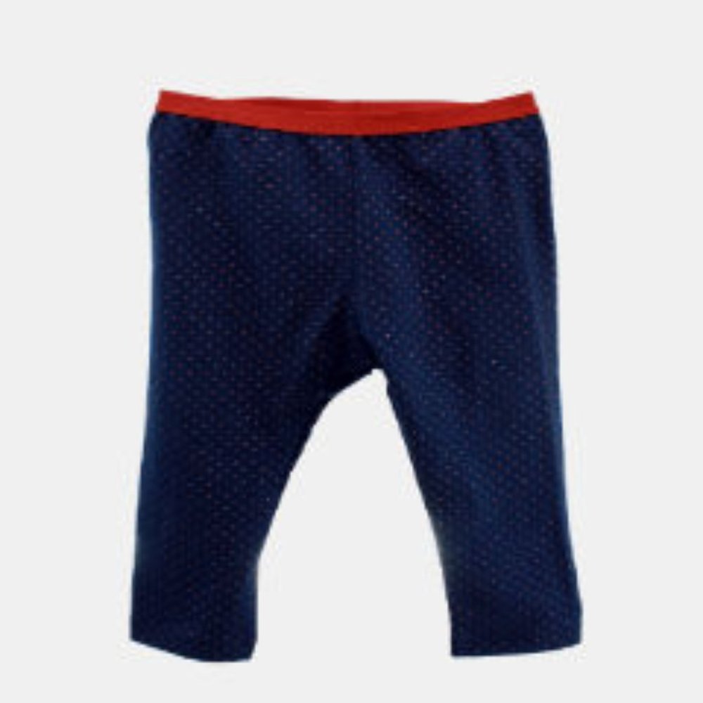 Play Up Blue and Burgundy Polka Dot Leggings